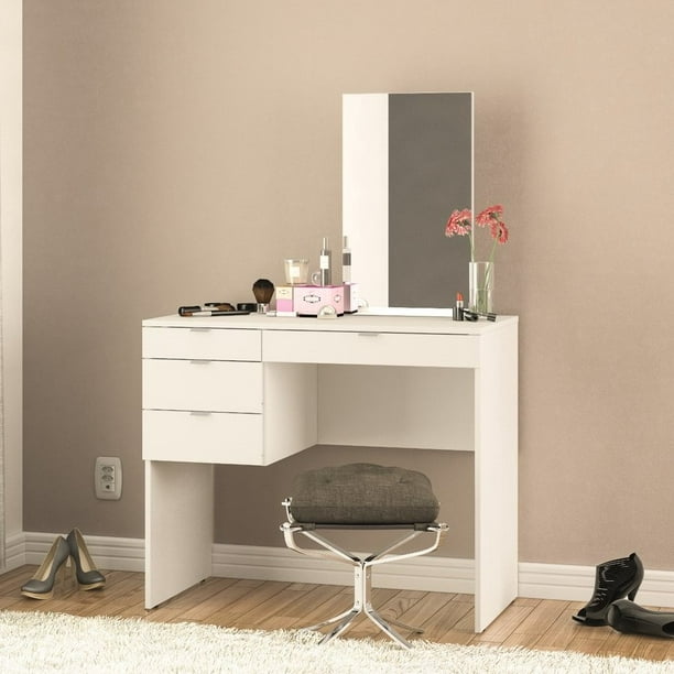 Boahaus Modern Makeup Vanity Dressing, Small White Vanity Table Without Mirror