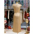 thumbnail image 2 of Elegant Gold Cowl Neck Sleeveless Midi Dress For Women Party Evening Wear, 2 of 8
