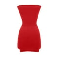 thumbnail image 3 of SNNROO Robe d'Été pour Femmes Sans Bretelles, Couleur Unie, Robe Tube, Décontractée, Extensible, Ajustée, Fête, Plage, Mini Robe, 3 of 4