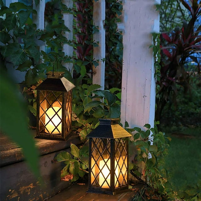 Yeacher Solar Candle Retro Atmosphere Landscape Garden Decoration Light Black Without Glass