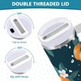 thumbnail image 3 of Yayeee 30oz Stainless Steel Tumbler with Straw and Handle Double-Wall Insulated Travel Water Bottle, Blue Oranges, 3 of 8