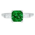 thumbnail image 7 of Three-Stone Engagement Ring for Women - 1.62ct Simulated Emerald in 14K White Gold Promise Ring, 7 of 7