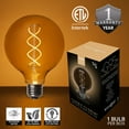thumbnail image 4 of Wintergreen Lighting G95 FlexFilament LED Edison Bulb, 5W Vintage LED Globe Light Bulb, Antiqued Finish, 4 of 6