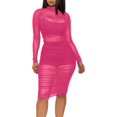 thumbnail image 1 of GFDYREE Robe en Maille pour Femmes Manches Longues Justaucorps 3 Pcs avec Cami Shorts, 1 of 3