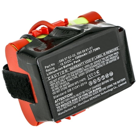 

Synergy Digital Lawn Mower Battery Compatible with Husqvarna 589 58 61-01 Lawn Mower (Li-ion 18.5V 1500mAh) Ultra High Capacity Replacement for Husqvarna 586 57 62-02 589 58 61-01 Battery