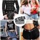 thumbnail image 2 of Cinturón de cuero con remaches WERFORU, cinturón de cuero estilo punk rock con remaches de metal para hombres y mujeres, cinturón de cuero gótico punk para pantalones vaqueros, 2 of 5