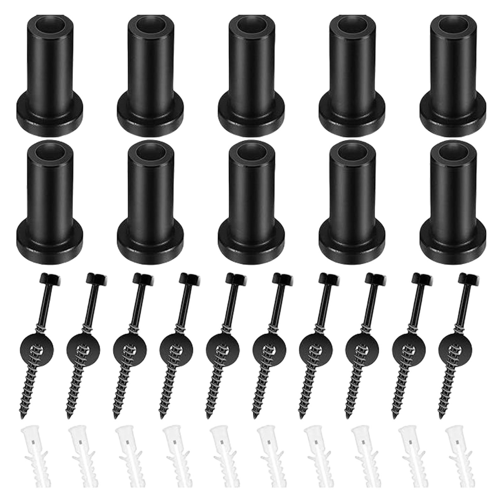 BIBABLYKE 10pcs Door Spacers Set Sliding Replacement Rail Track Hardware Wall Anchors Screws Lags Bolts for Secure Installation