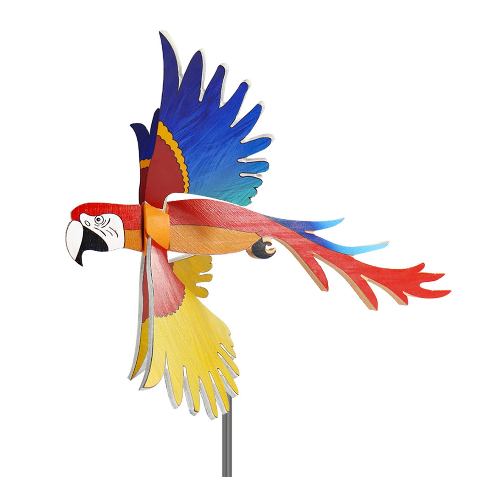 African Grey Parrot Mini Whirligigs Windmill Yard Art Hand made from wood 