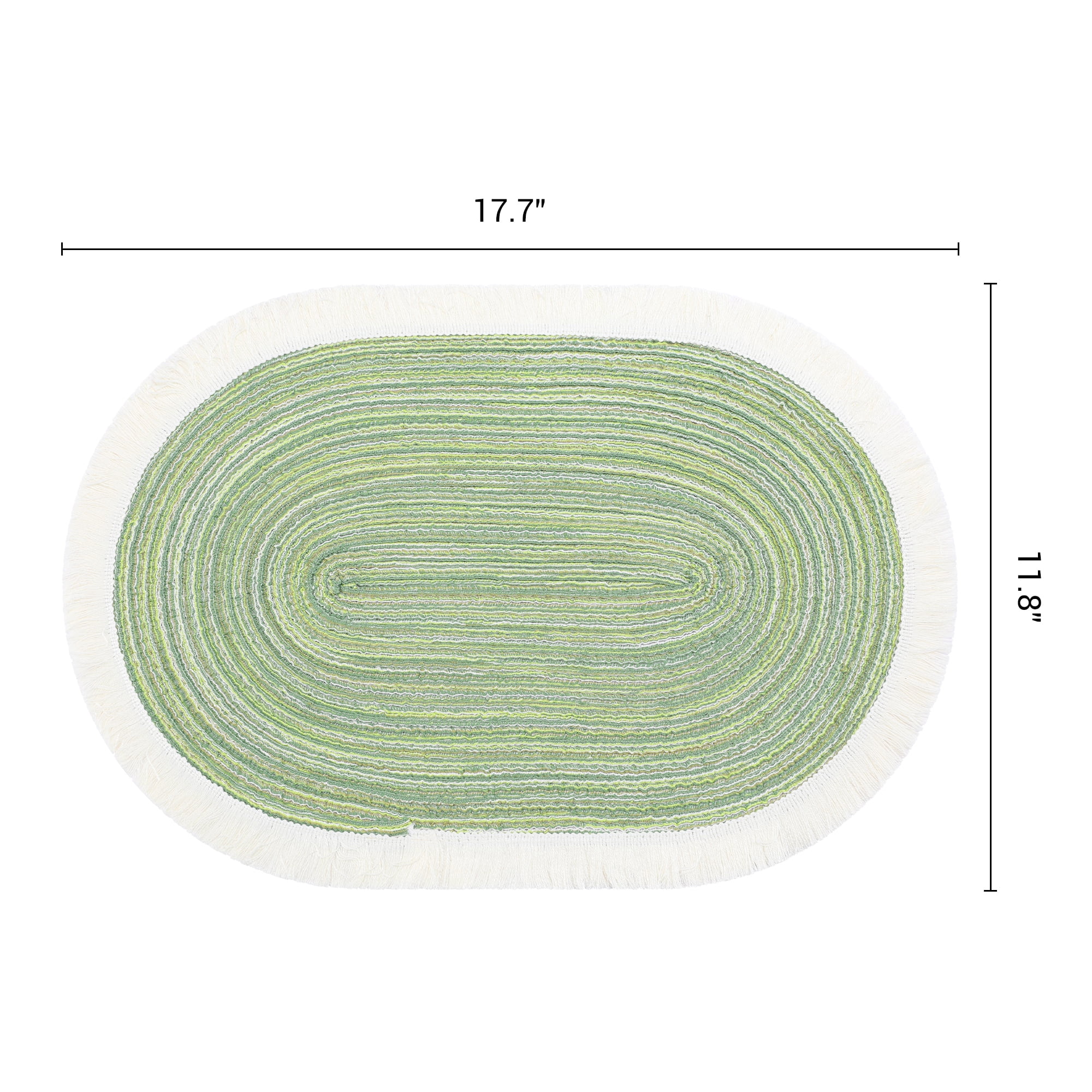 Unique Bargains Farmhouse Placemats 6pcs Woven Placemats Green 17.7"x11.8"