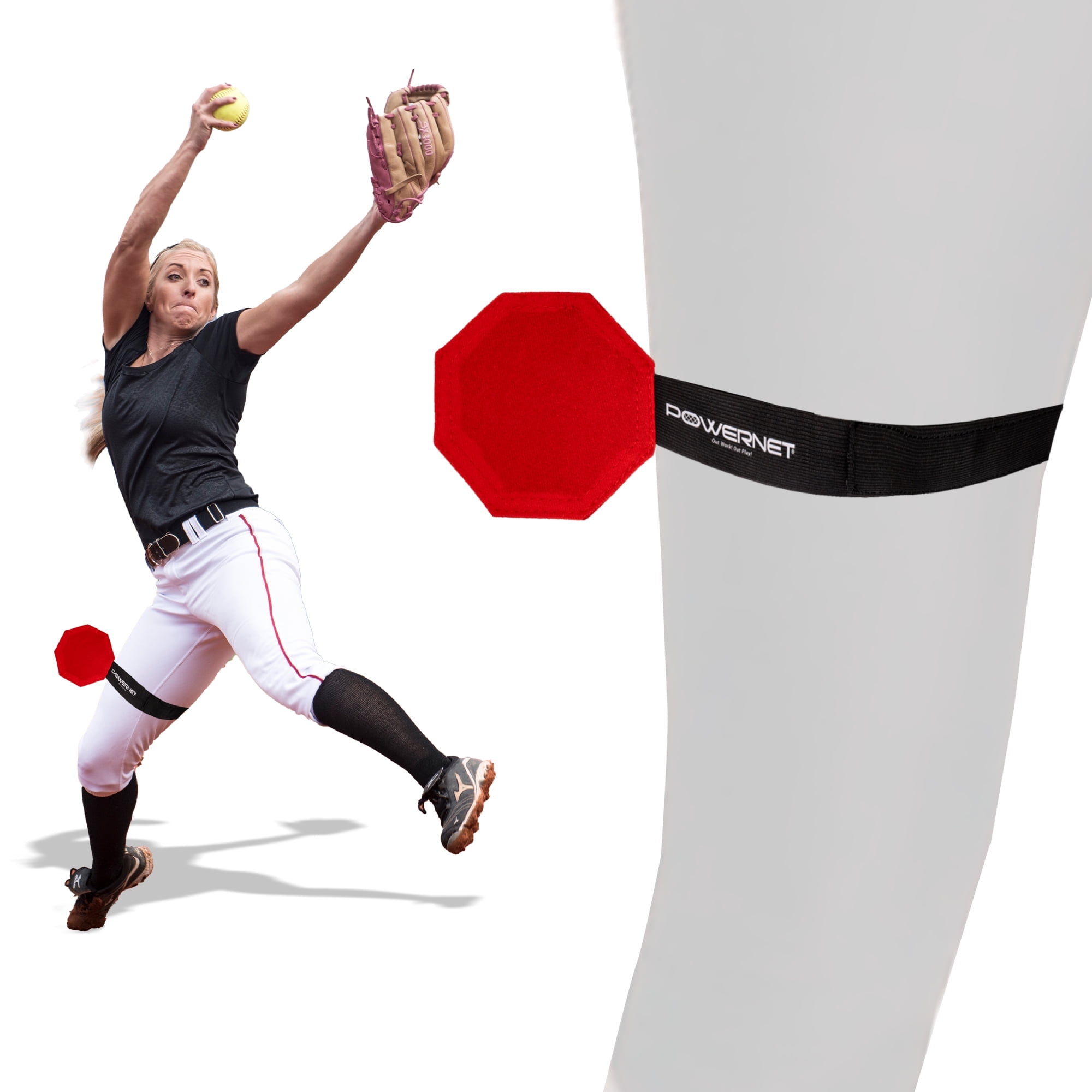 PowerNet Windmill Trainer Softball Pitching Aid, Improves Release Point & Timing, Instant Feedback Softball Training Equipment, Adjustable Pitching Trainer, 2 Pack