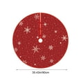 thumbnail image 3 of 35 Inch Christmas Tree Skirt – Red Cloth Snowflake Tree Bottom Cover, Round Xmas Tree Base Decoration for Holiday Party, Home, Wedding & Festive Décor, 3 of 5