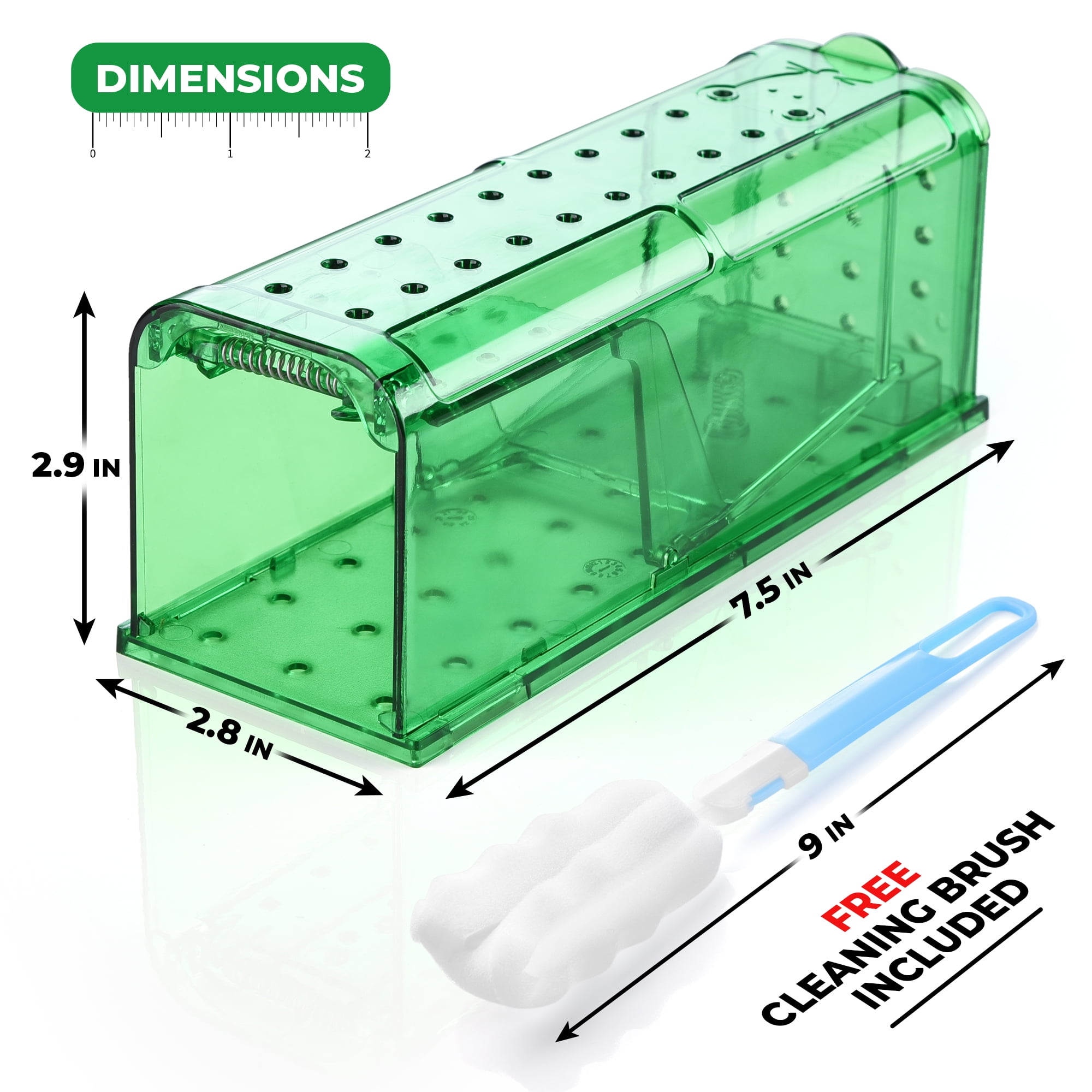 Teal Elite Humane Mouse Trap, 4-Count Pack, Child-Resistant Indoor Rodent Traps