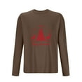 thumbnail image 4 of VgaVtl Christmas Long Sleeve Men Shirts Brown T Shirts for Men Workout Loose Holiday Graphic Leisure Shirts,XL, 4 of 4