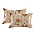 thumbnail image 2 of Adorable Cartoon Turkeys in Floral Field Satin Pillowcase Envelope Design Pillow Covers 1 Pack King Size 20" x 40", 2 of 9