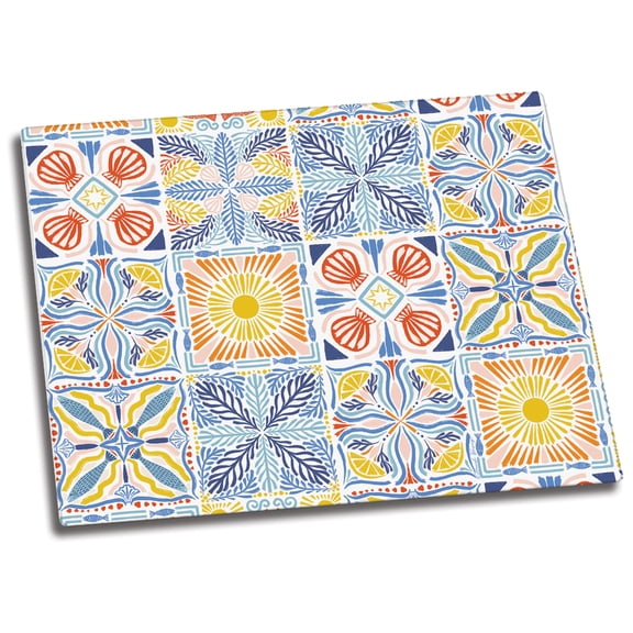 CounterArt Suncoast Pattern 3mm Tempered Glass Cutting Board 12" x 15"