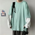 thumbnail image 2 of T Shirts for Men Casual Tops Winter Fall Long Sleeve Fashion Simple Fake Two Piece Pullover Round Neck Bottoming Shirt T-shirt Top, 2 of 5