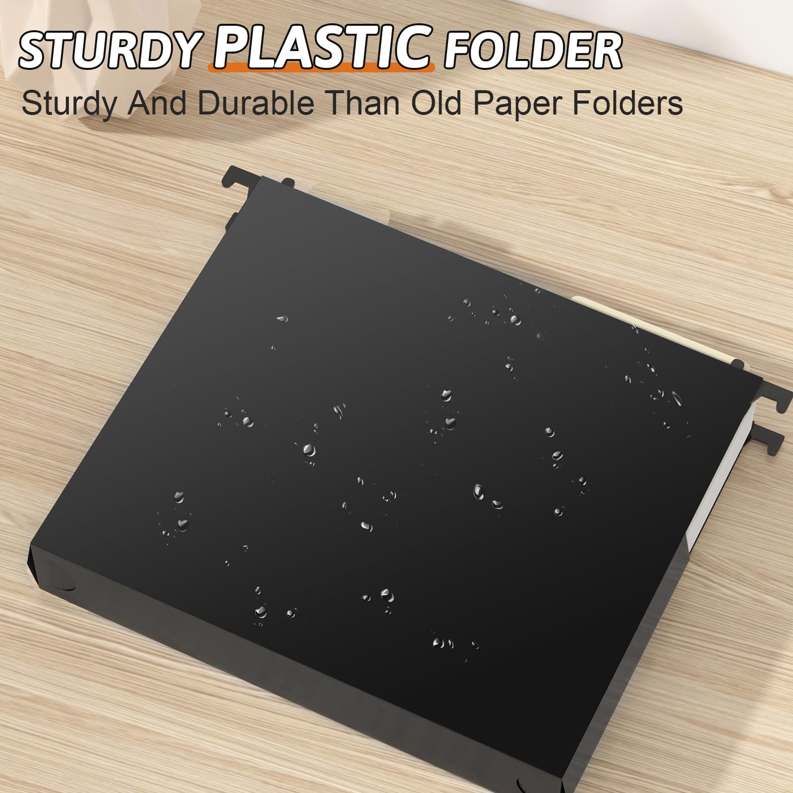 Plastic Extra Capacity Hanging File Folder Letter Size  12 Pack Reinforced Hang Folders Heavy Duty 2 Inch Expansion Expandable Organizer Designed For Bulky Files (black)