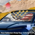 thumbnail image 4 of KUIFORTI Bald Eagle Front Windshield Car Sun Shade Large SUV Accessories, American Flag Car Shades for Front Windows Cute Front Window Heat Insulation Protection Keeps Your Vehicle Cool, 4 of 6