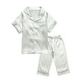 thumbnail image 2 of KYAIGUO Ensemble de Pyjamas en Satin à Manches Courtes pour Enfants Garçons Filles 1-10 Ans, 2 of 9