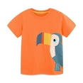 thumbnail image 1 of SGFCWSX T-Shirt Graphique pour Garçons, Col Rond à Manches Courtes en Coton, Chandail Décontracté d'Été Orange 2-3T, 1 of 7