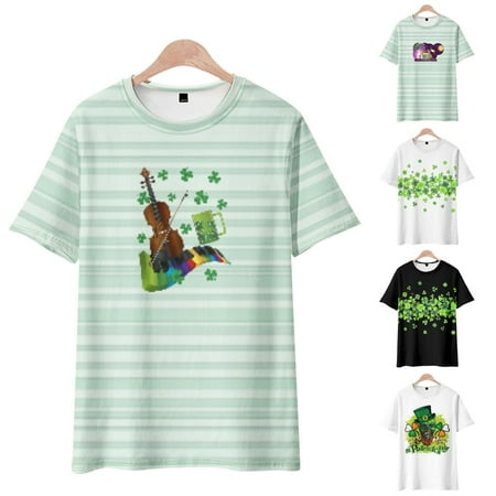

LANLIN St. Patrick s Day Adult Kids Crewneck T-Shirt Athletic Tops Up to 8XL