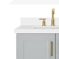 thumbnail image 4 of ARIEL 43" Grey Bathroom Vanity with 1.5" Edge Pure White Quartz Countertop & Backsplash, Left Rectangular Sink, 2 Soft Closing Doors, 5 Full Extension Dovetail Drawers, Toe Kick, Matte Black, 4 of 9