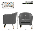 thumbnail image 3 of Magshion Modern Suede Colorful Triangle Barrel Arm Chair with Cushion, Grey, 3 of 12