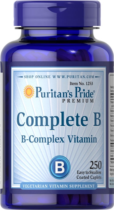 Puritan's Pride Complete B (Vitamin B Complex) - 250 Caplets - Walmart ...