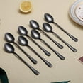 thumbnail image 4 of Black Long Handle Spoon, Coffee Stirrers, Premium Stainless Steel Coffee Spoons, Ice Tea Spoons, Ice Cream Spoon, Cocktail Stirring Spoons, Tea Spoons, Set of 8 (Black), 4 of 7