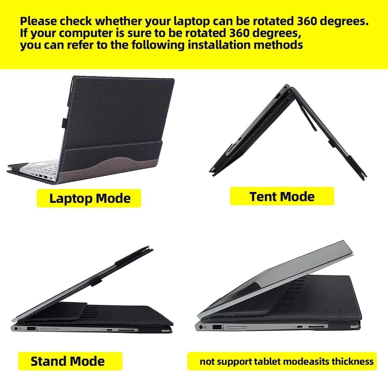 Laptop Case Cover for Lenovo Yoga 7i 2-in-1 16" 10th Gen / Yoga 7 2-in-1 16" 16ILL10 16AKP10 Detachable Notebook Sleeve Computer Bag PU Accessories with Heat Dissipation Hole