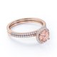 thumbnail image 3 of JeenMata Anillo de Bodas Clásico de Morganita Tallada en Forma Redonda de 1,75 Quilates Engastado en Oro Rosa de 18 K sobre Plata, 3 of 6