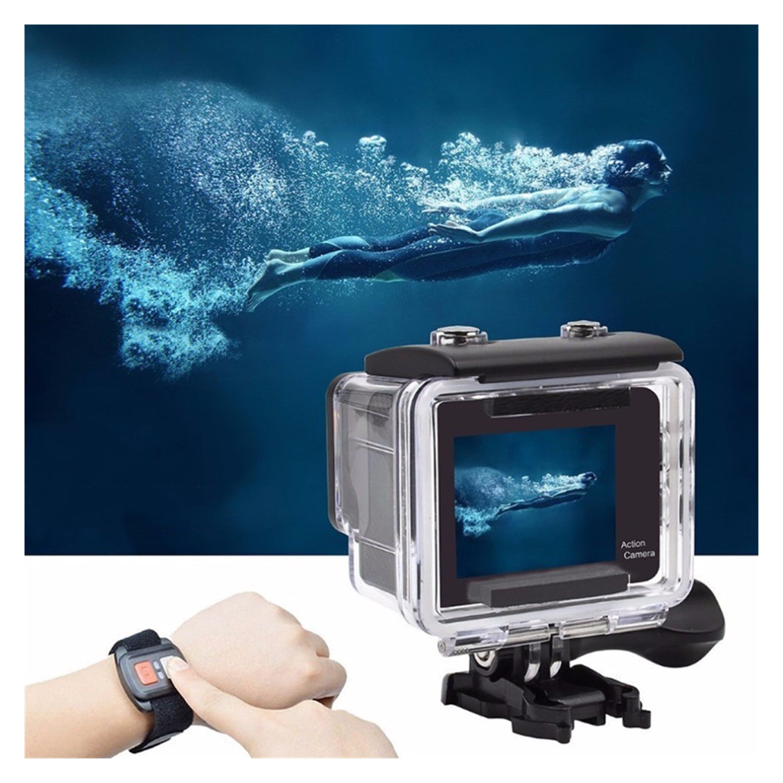Ultra HD 4K Action Camera WiFi 12MP 2 Inch 30M Go Waterproof Pro 170D Helmet Bicycle Video Recording Camera Outdoor Sport Cam ,Wide USe