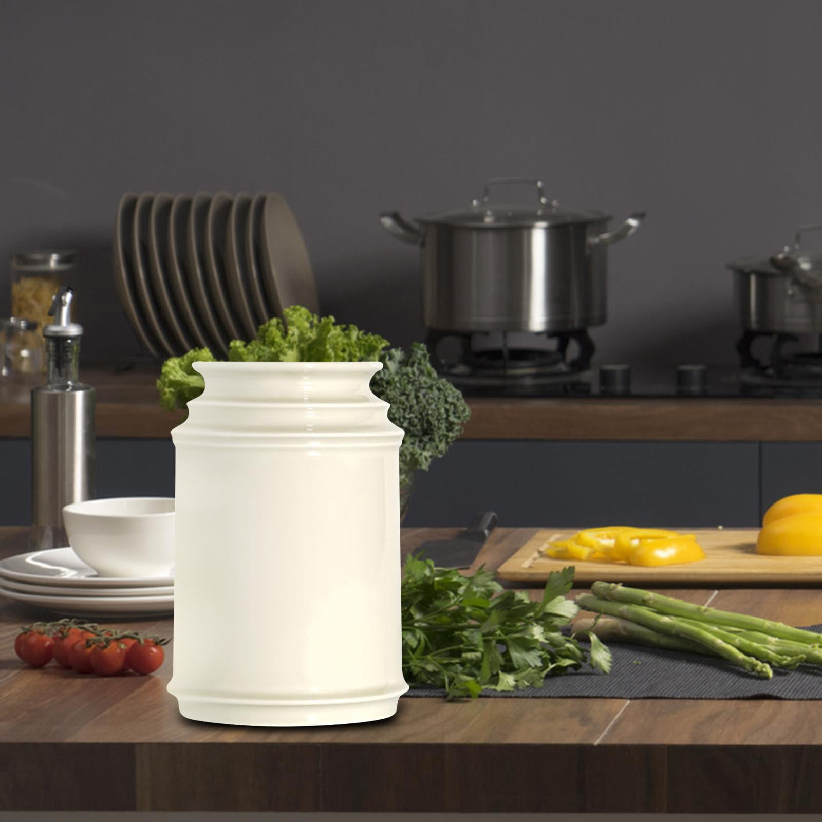 Fiocias Kitchen Utensil Holder Ceramic Tableware Stand Resuable Nordic Chopstick Storage White L