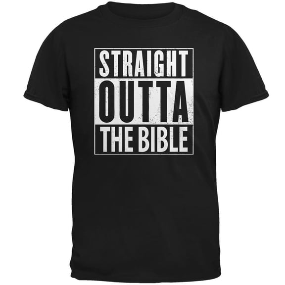 Straight Outta The Bible Mens T Shirt Black X-SM
