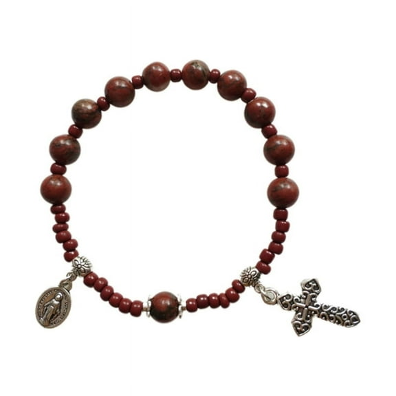 ZPAQI Catholic for Cross Bracelet Rosary Finger Baptism Rosaries Glass Bead Bracelet