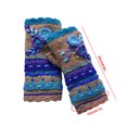 thumbnail image 2 of Luxalzxs Womens Winter Warm Casual Vintage Flower Knit Gloves Handwarmers Gloves Mittens Knitted Floral Fingerless Arm Warmers Gloves, 2 of 5