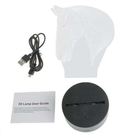 

JNANEEI Horse Head Cool 3D Acrylic Light Horse LED Night Light for Bedroom Home Decoration Children Horse Lover Best Gifts