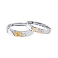 thumbnail image 5 of Anillo de pareja de crepúsculo de plata esterlina S925 Sol y luna para hombres y mujeres, par de anillos de pareja de celebridades de Internet de estilo Mori simple, anillo abierto, regalo, 5 of 5