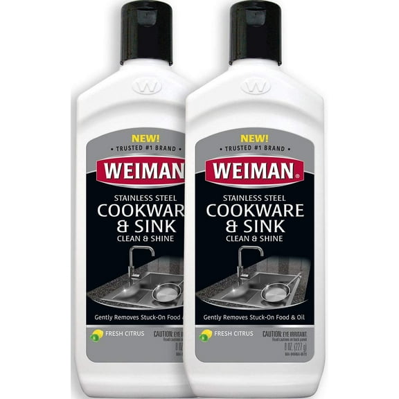Stainless Steel Sink and Pots & Pans Cleaner and Polish - 2 Pack