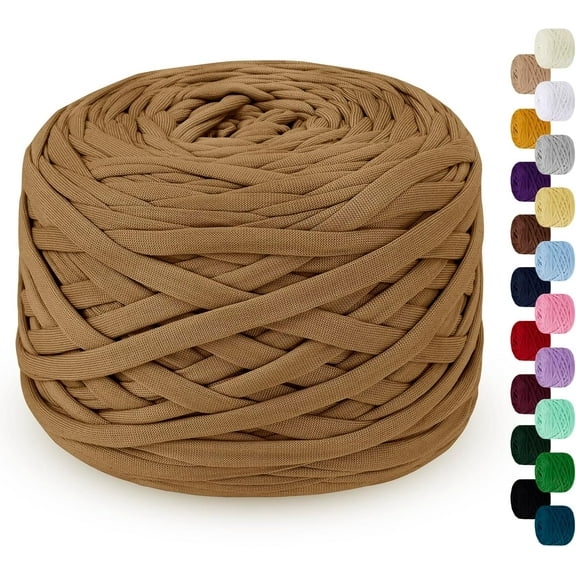 285g T Shirt Yarn for Crocheting 109 Yards Elastic Ribbon Thick Crochet Fabric Knitting T-Shirt Yarn for Crochet Bag, Blanket, Basket, DIY Projects, Home Decor