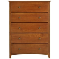 Pemberly Row Shaker Style Solid Wood 5-Drawer Bedroom Chest in Cherry