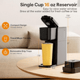 thumbnail image 4 of Single Serve Coffee Maker for K Cup, Ground and Tea Leaves, Hot and Iced Coffee Machines with Bold Setting, 6 to 16 Oz Brew Sizes, Compact for Small Spaces, Black (2.0 Version), 4 of 6