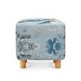 thumbnail image 2 of SCRAWLGOD Sea Turtle Coral Print Blue Ottoman Slipcover, Foldable Foot Stool Sofa Slipcovers Anti Scratch Covers for Square Footrest Stool with Elastic Bottom, 2 of 7