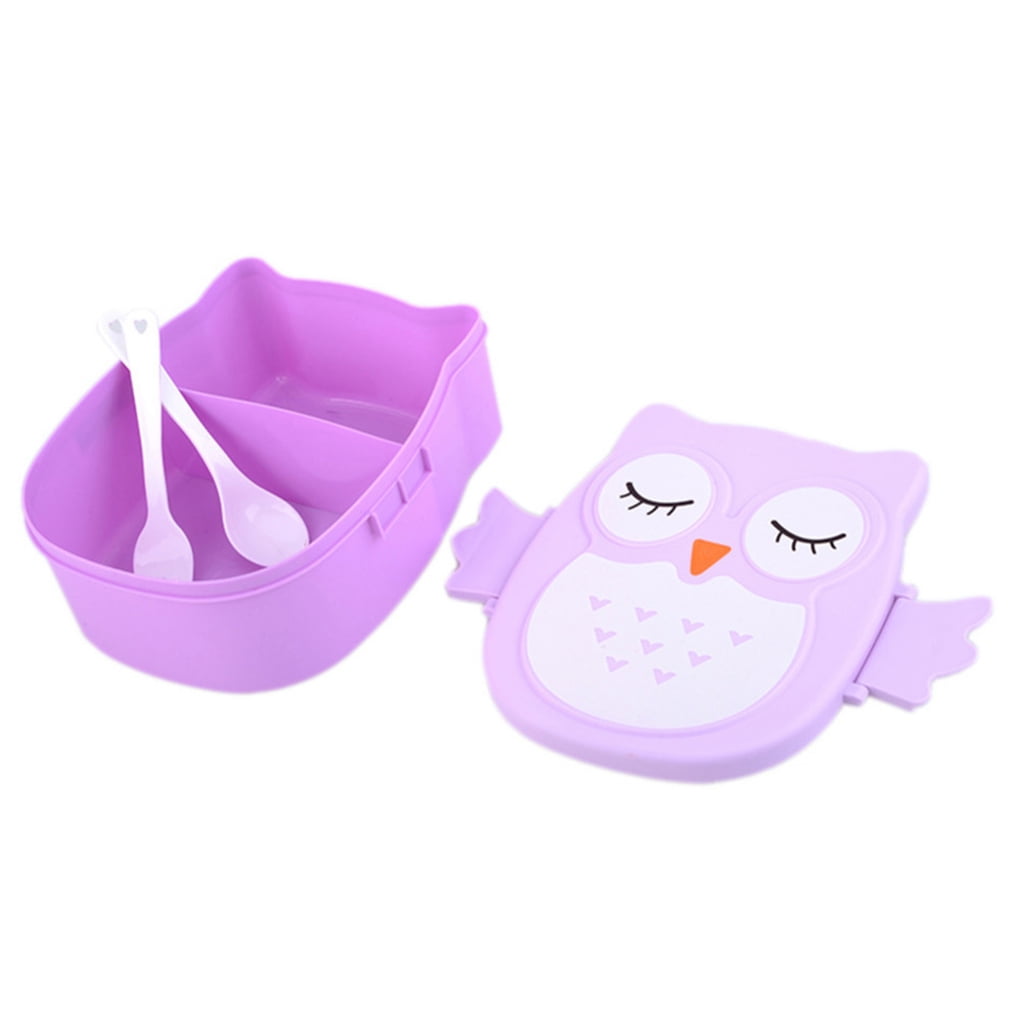 Cute Cartoon Owl Bento Box Food Fruit Storage Container Portable Picnic Lunchbox 
