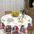 thumbnail image 6 of 4th of July Patriotic Round Tablecloth American Flag Stars Fireworks Floral Table Cloths Independence Day Memorial Day Table Cover 60 Inch for Holiday Party Picnic Dinner Decor, 6 of 6