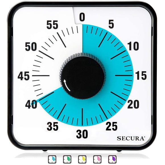 Temporizador visual de cuenta regresiva Secura de 60 minutos para niños y adultos