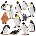 thumbnail image 1 of Set de 12 figuras de pingüinos Toymany, realistas, con cachorro de pingüino, 1 of 8