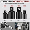 thumbnail image 2 of 2PCS 1/2 to 3/8 Drive Socket Adapter, 1/2 inch, 3/8 inch, 1/4 inch Impact Socket Adapter, 1 Set Socket Adapter Tool Steel Sleeve Steel Ball for Ratchet Wrench Socket Convert and Reduce, 2 of 8