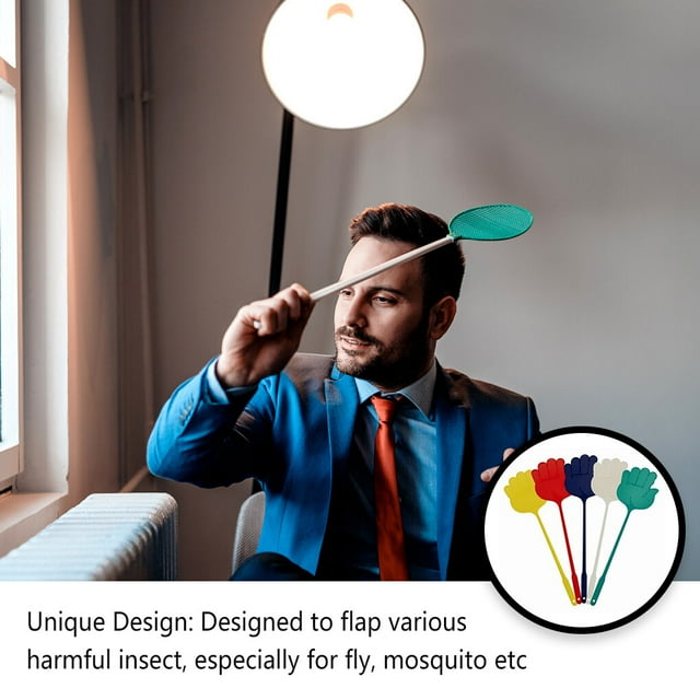 facefd Pack of 5 Flyswatter Exquisite Handy Kitchen Accessory Shape Colorful Flyswatter Convenience Multiple Colors Cute Shape Hand-shaped Swatter Home Supplies