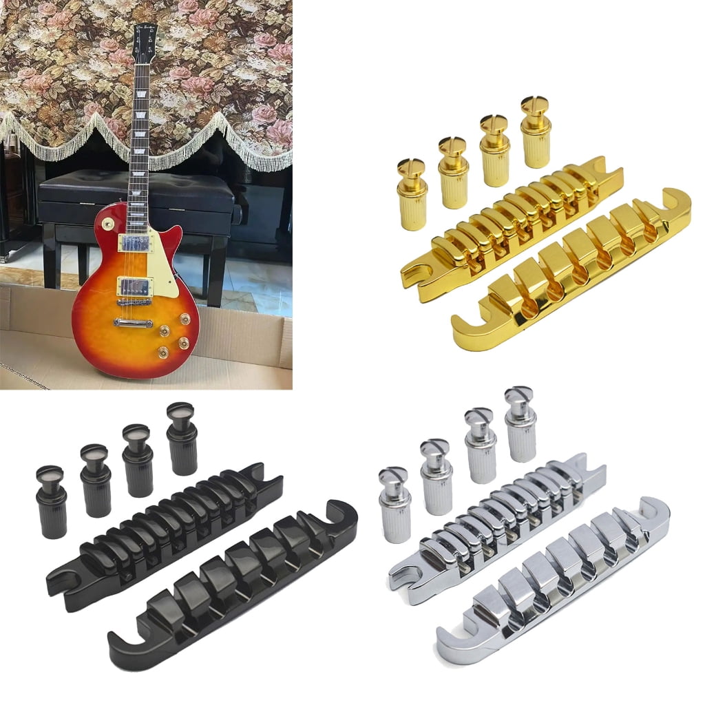 Electric Guitar Bridge Split Guitar Bridge Tailpiece Individual Saddles for 6 String Electric Guitars Replacement Parts